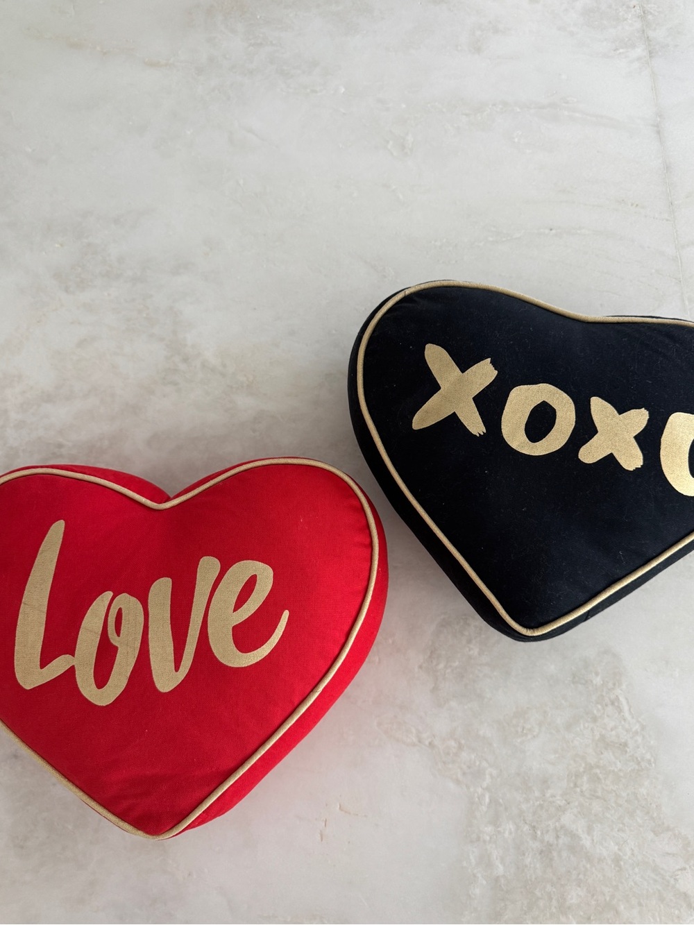 Heart-Shaped Holiday Throw Pillows - Red & Black
